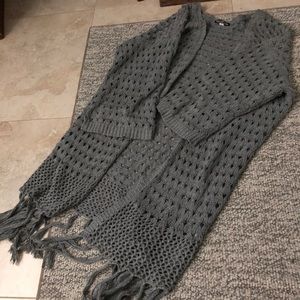 A grey shawl perfect for an extra ooomph